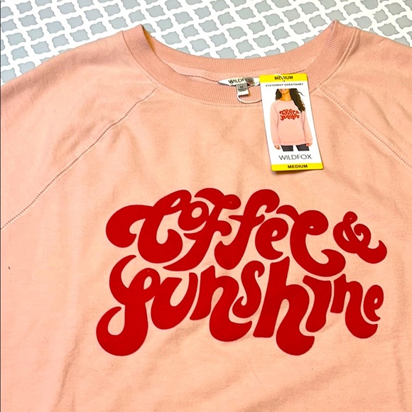 Wildfox Statement Sweatshirt Pink Medium - Picture 2 of 4